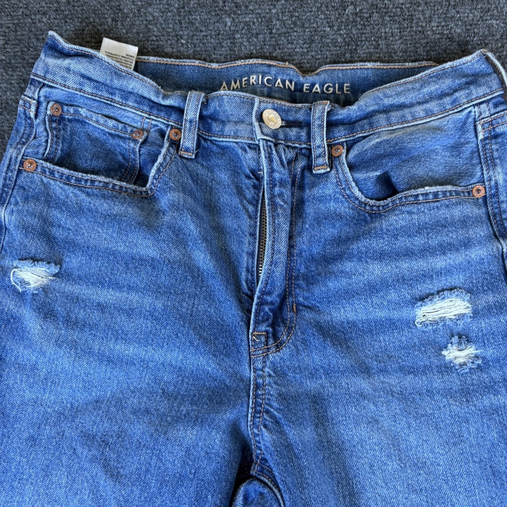 American Eagle Outfitters Strigid Jeans Women 29x29 Blue Denim Cotton Distressed - Picture 2 of 13